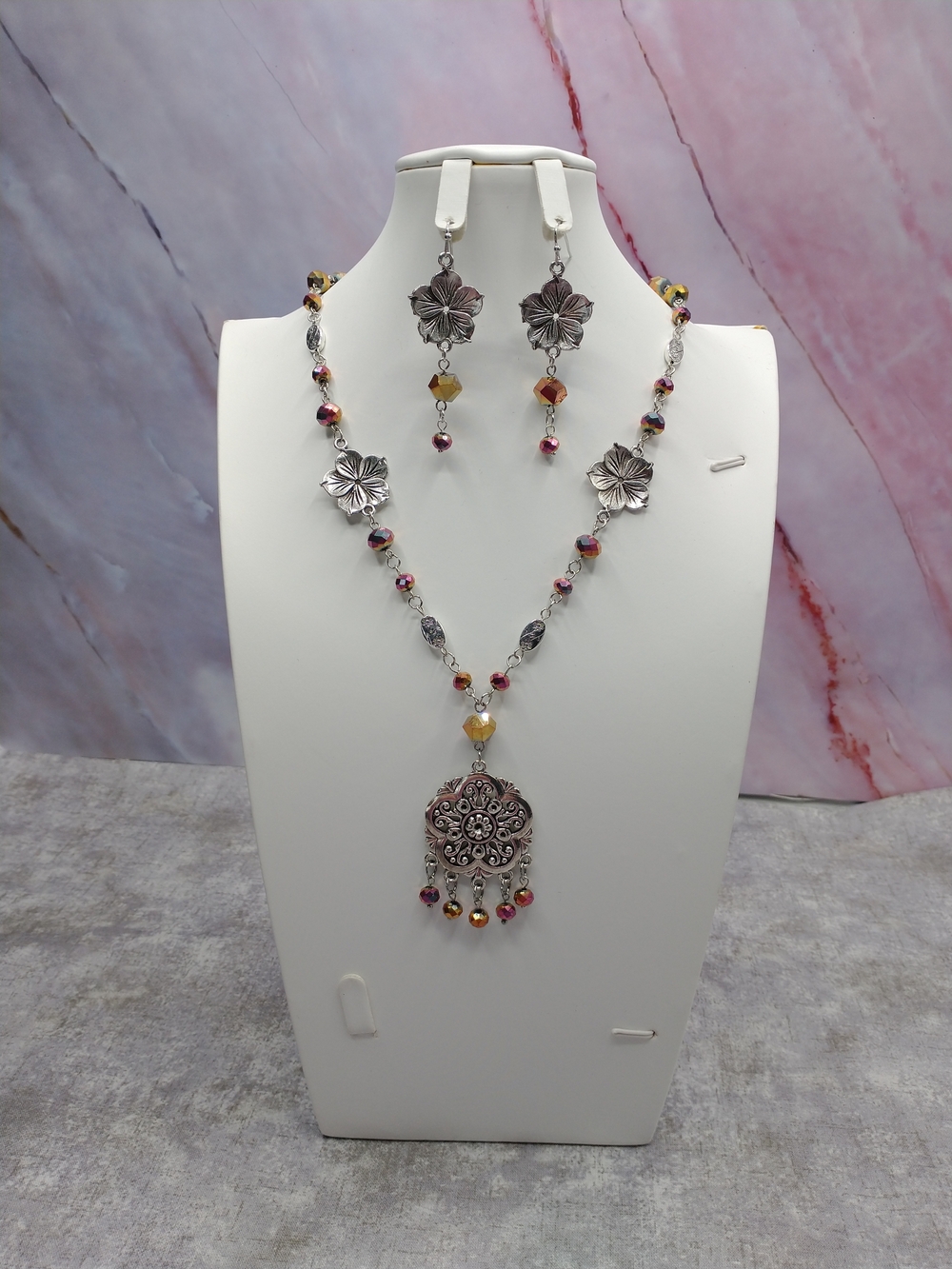 New Hand Crafted Beaded Necklace Set, Summer Jewelry,Mom Gift